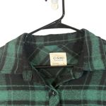 Ci Sono Green Plaid Long Sleeve Cotton Blend Button Down Shirt Women Sz L Photo 3
