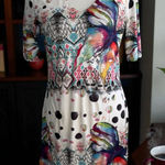 TANGO MANGO Multicolor Butterfly Short Sleeve Dress Size XS/S Photo 1