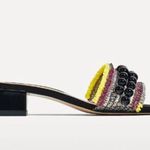 ZARA  HAND BEADED MULES SLIDES BRAND WOMENS SIZE 38 Photo 4