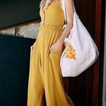 Free People Movement Caught My Tempo Jumpsuit Open back wide leg S Photo 3