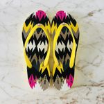 Coach  Alessa Yellow Hawk Feather Rubber Navajo Thin Flip-Flop - US 11 Photo 5