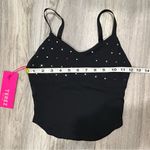 Terez NWT  Corset Crop Top Athletic Bra Tank Black Rainbow Gemstone Size XXS Photo 2