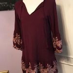 Forever 21 Maroon Embroidered Boho Dress Photo 1