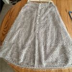 Uterque Feathered Fringe Button Up Maxi Skirt Western Size 28 Rare Designer Silver Size M Photo 4