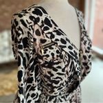 Bebe  Jumpsuit Leopard Animal Print Blouson Ankle Length S Dual Leg Cuff Party Photo 11