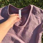 Athleta Bayview Faux Wrap Front Capped Sleeve Tee Dusty Pink Mauve Photo 4
