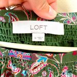Loft size M, EUC, beautiful green print blouse. Cute sleeve detail Photo 1