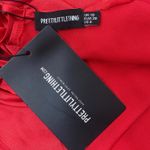 Pretty Little Thing NWT Red Satin Strappy Back Cowl Neck Cami Photo 4