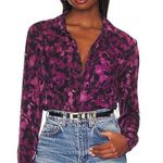 Bella Dahl  Button Down Hipster Top in Berry Floral Print Photo 0
