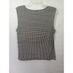Elle ‎ Womens XL Sleeveless Black And White Checkered Blouse Ties round neck Photo 10