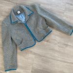 Vintage 90s/Y2K Boucle Knit Short Jacket 40 Blue Size M Photo 0