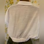 Love Tree Elastic Waistband Cropped Shirt in White size M Photo 4