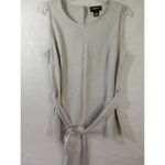 Liz Claiborne Liz Claiborne Career Women Medium Gray Purple White Striped W/ Belt Sleeveless Photo 7