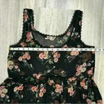 Kirra  PacSun Sheer Black Floral Lace Tank Top Sleeveless Babydoll Shirt Size M Photo 2