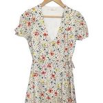 ZARA  Trafaluc Ditsy Floral Wrap Tie Ruffle Mini Dress Cream XS Photo 0