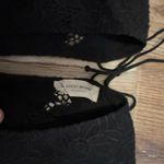 Lucky Brand NWT  Floral Cutwork Knit Top Black Photo 2