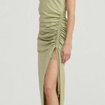 THIRD FORM Sage Green Drawn Deep Tank Maxi Side Slit A Photo 3