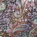 Vintage 70s 80s Dimension V Sheer Brown Pink Paisley Knee Length Skirt Midi S Photo 4