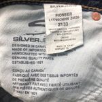 Silver Jeans  Pioneer Distressed Dark Wash Flare Jeans Size 27 Photo 7