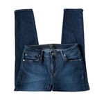 Just Black dark wash button zip five pocket stretchy skinny blue jeans 29/8 Photo 6