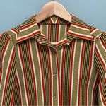 Vintage 70s Retro Button Down Long Sleeve Striped Shirt size XS / S Orange Photo 1