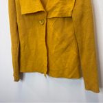 Clothes Small Vintage Boiled Wool Mustard Yellow Long Sleeve Cardigan Sweater Size L Photo 3