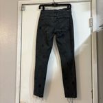 Mother The Double Fray Charmer Written in the Stars Embroidered Skinny Jeans 27 Black Photo 7