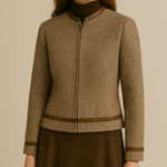 Pendleton Vintage  Old Money Countryside Jacket sz 8 Tan Plaid 100% Virgin Wool‎ Photo 0