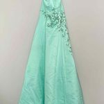 Rene Moiselle Bright Light Blue Halter Neck Prom Dress Size 10 Photo 0