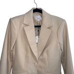 Cinq à Sept NEW NWT Cinq A Sept Kym Zipper Sleeve Blazer Jacket In Sand Photo 4