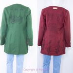 Hezardastan Green and Red reversible‎ open front blazer Photo 2