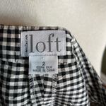 Loft Ann Taylor  black / white checked 100% silk seersucker cropped pants size 2 Photo 3