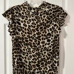 Soho Apparel Soho Leopard Print Short Sleeve Mock Ruffle Neck Top Photo 1