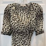 Sea New York Leo Animal Print Wrap Midi Dress Size 0 Brown Photo 3