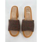 Veronica Beard Hannalee Houndstooth Studded Wool Wooden Platform Heeled Sandals Photo 2