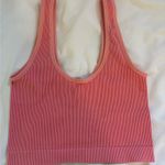 Pink/orange ribbed cropped tank top Pink Size XS Photo 1