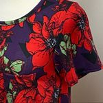 LuLaRoe  Short Sleeve Red Floral Dress Photo 3