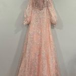 Sherri Hill 55017 Blush Pink Removable Sleeve Gown 0 NWT Photo 1