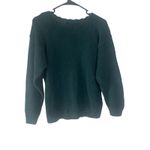 Shenanigans Vintage 90s Women's Size Medium Rose Floral Crochet Green Sweater Black Photo 7