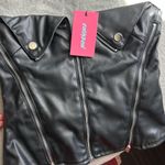 Edikted  Black Faux Leather Corset Top XS Photo 2