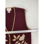 Jaclyn Smith Vintage Sweater Vest Sz L Burgundy Shimmery Holiday Party Button Up Photo 3