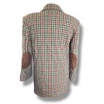 Vintage Wool Houndstooth Plaid Blazer Brown Suede Elbow Patch Oversized Small Tan Photo 4