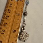 1 Decade Rosary Beaded Bracelet Rose Charm Heart Mary Portrait Christian Silver Photo 4