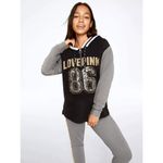 PINK - Victoria's Secret  86 Black Gold Silver Sequin Bling Glitter Sweater Large Photo 7