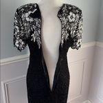 Ste'nay 1980s Black Silver Sequin Party Dress Black Tie Formal Sz 10 LBD Holiday Photo 10