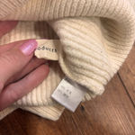 None Womens Small Cream White Cropped Long Sleeve Sweater Chunky Knit Cozy Winter Photo 3