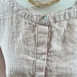  100% Linen Blouse Tahari Kimono Sleeve Neutral Relaxed Summer Beach Photo 2