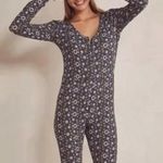 Free People NWT Intimately Free Home Alone Long Johns In Grey Motif Combo $98 MSRP Photo 1