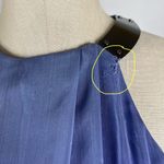 Halston Heritage Blue Chiffon Drape Midi Dress Photo 3