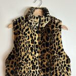 Cejon ladies leopard print faux fur zip up vest size medium Photo 1